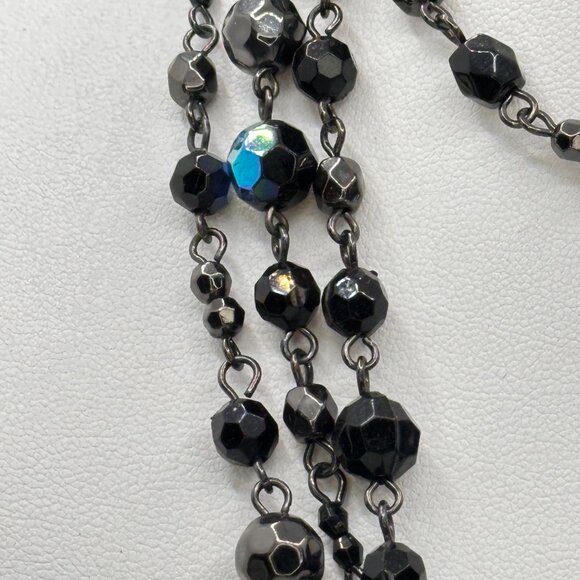 Premier Designs Arabian Nights Black AB Necklace Statement 36" Spring Clasp - Picture 3 of 7